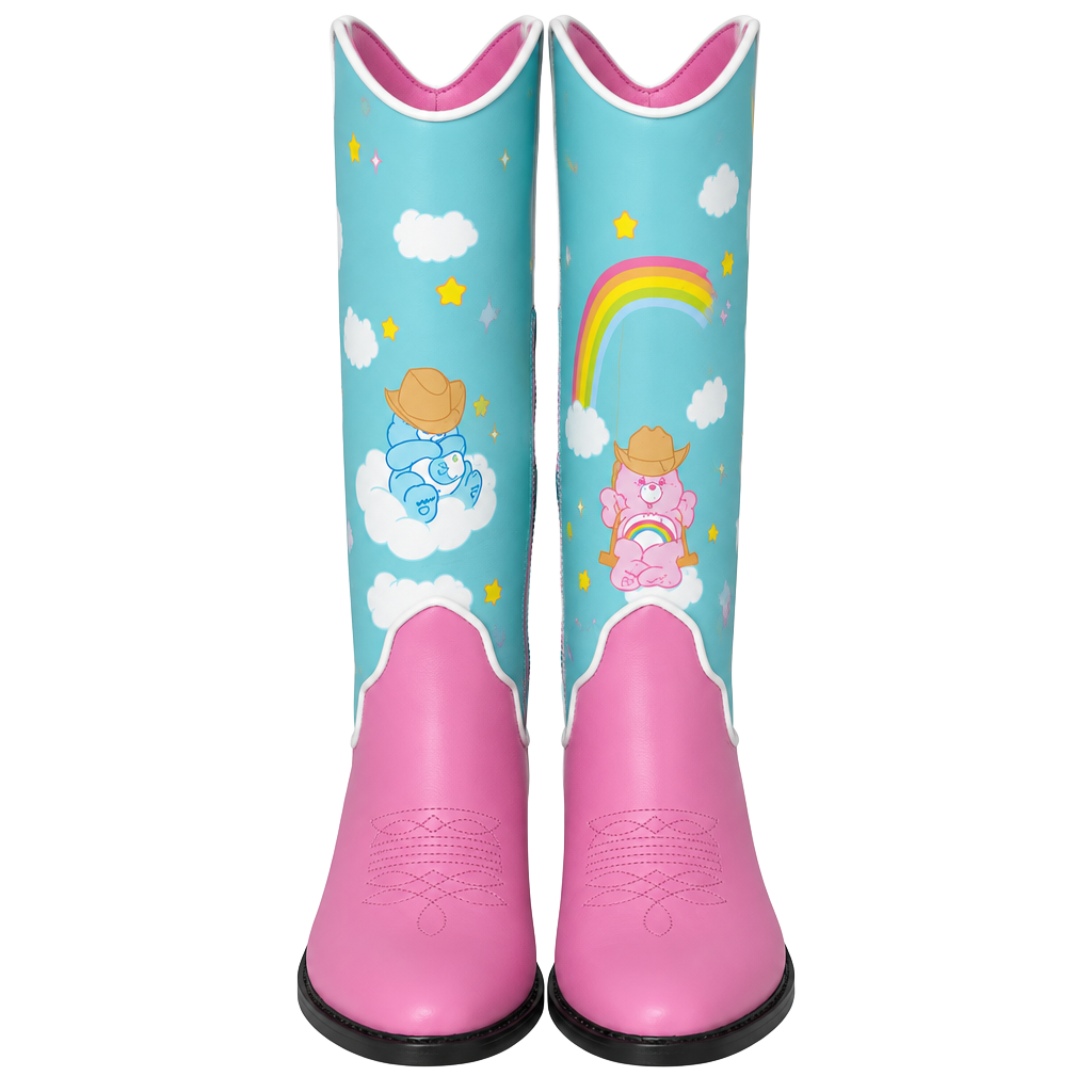 Care Bears x Dolls Kill Rainbow Roundup Cowboy Boots Blue Pink 1