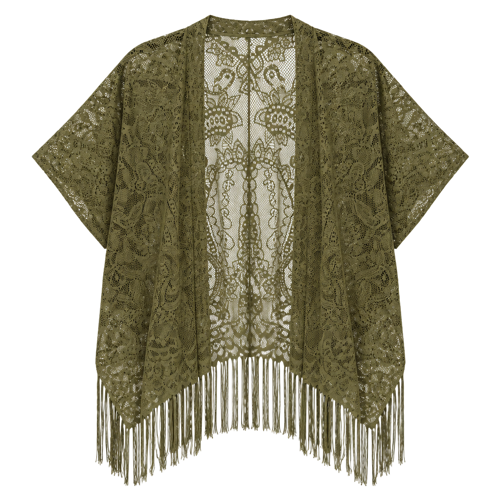 Emerette Lace Kimono Cardigan Green 1