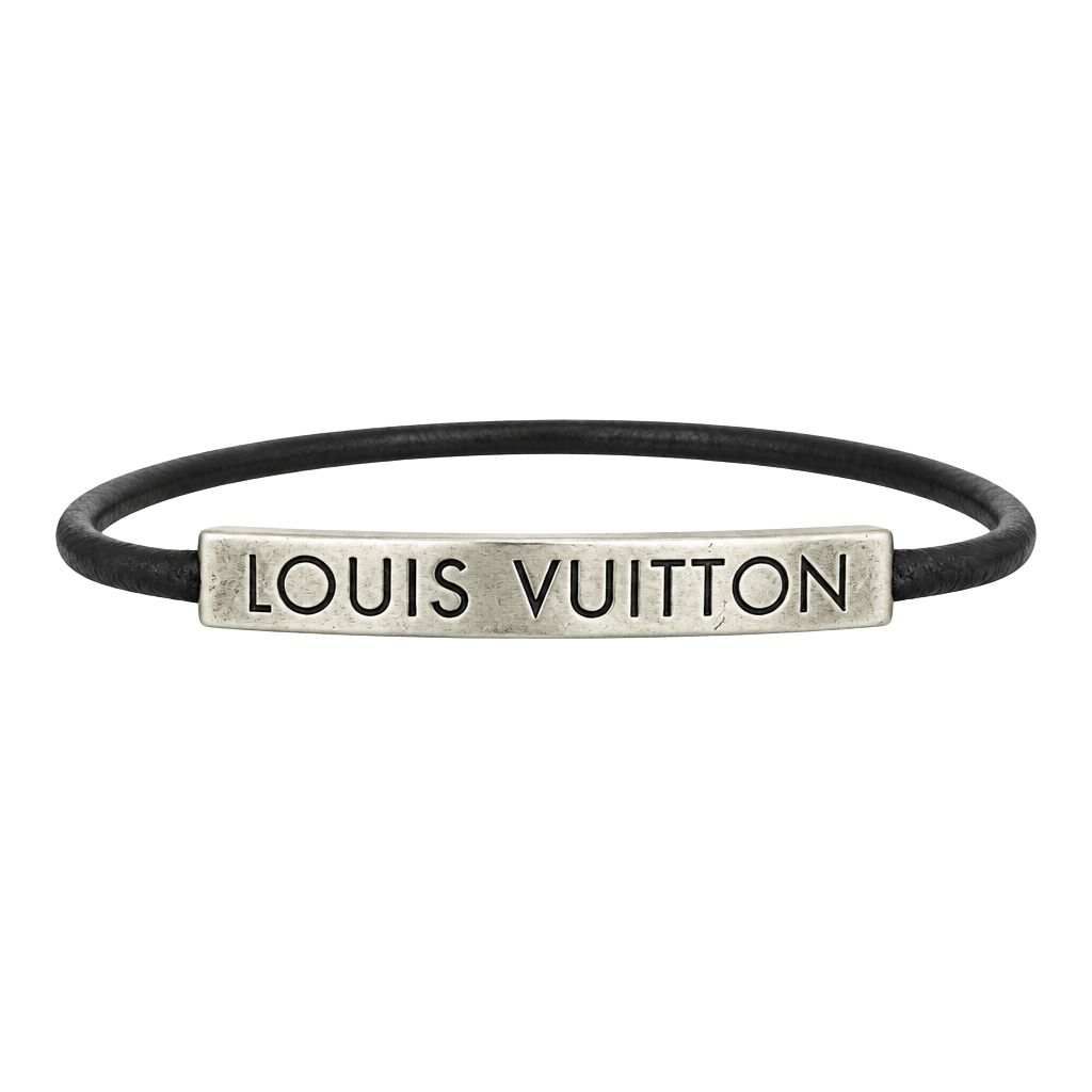 Louis Vuitton LV Space Bracelet Black Metal and Cord 1