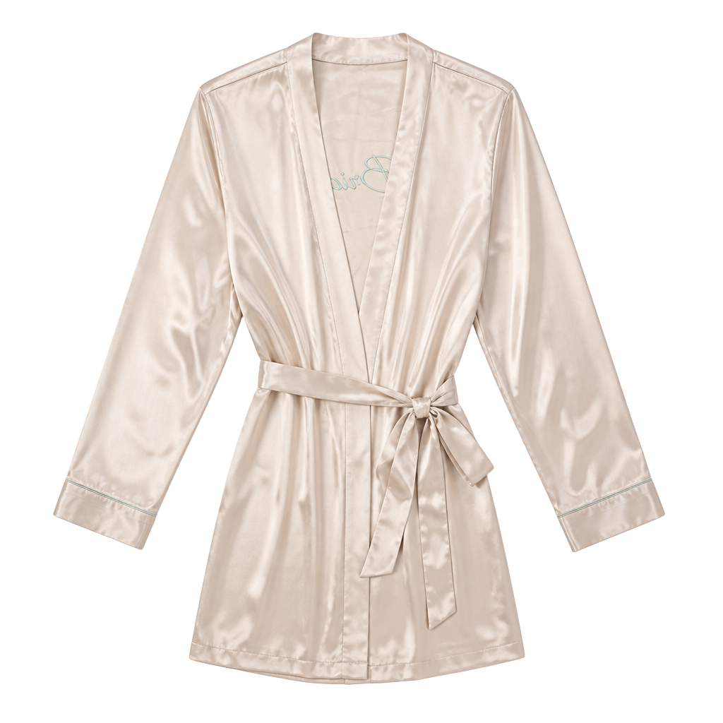 Apt. 9 Intimates Bridal Satin Robe in White with 'Bride' Embroidery 1
