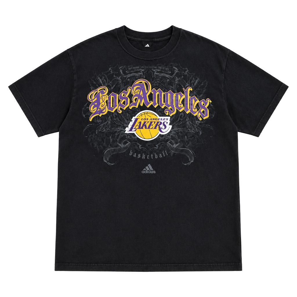 Adidas NBA Los Angeles Lakers T-Shirt Size L Black Graphic 1