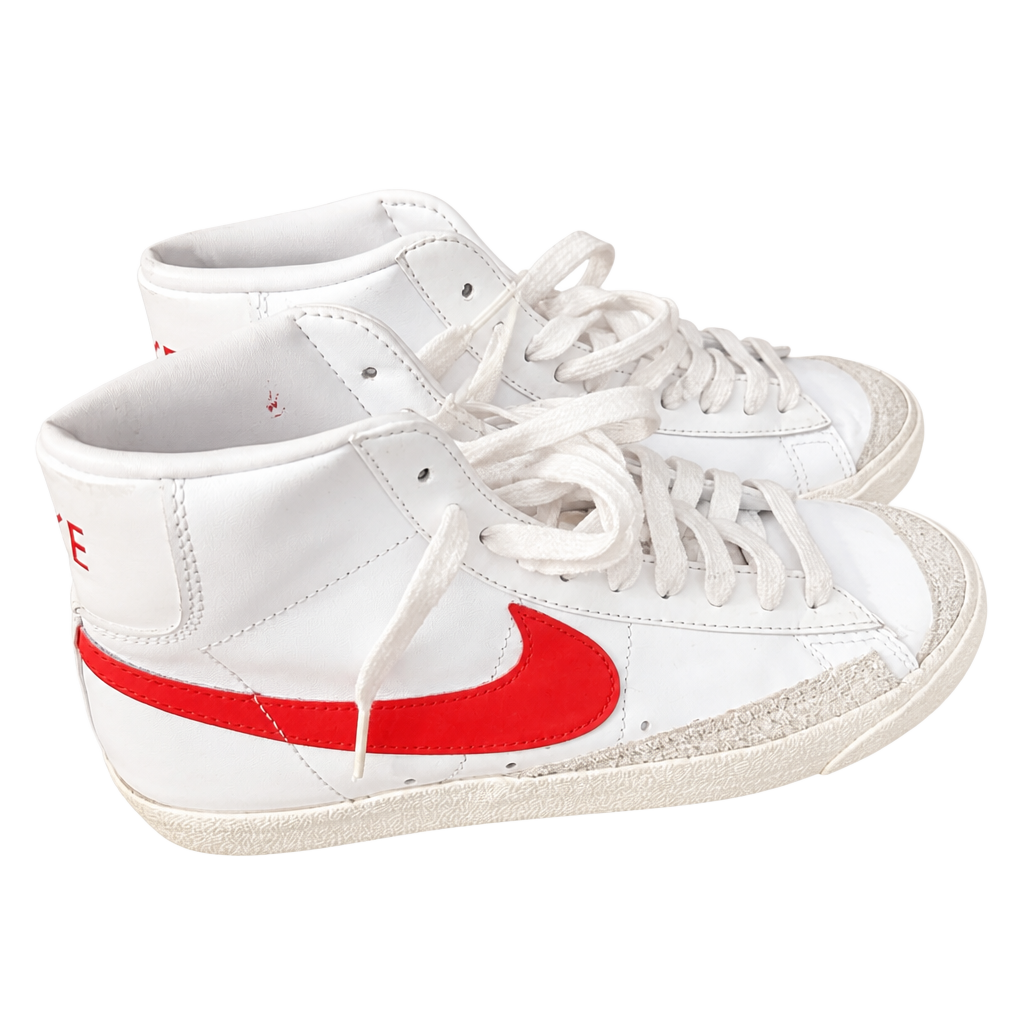 Nike Blazer Mid '77 Vintage White Red Leather Sneakers 1