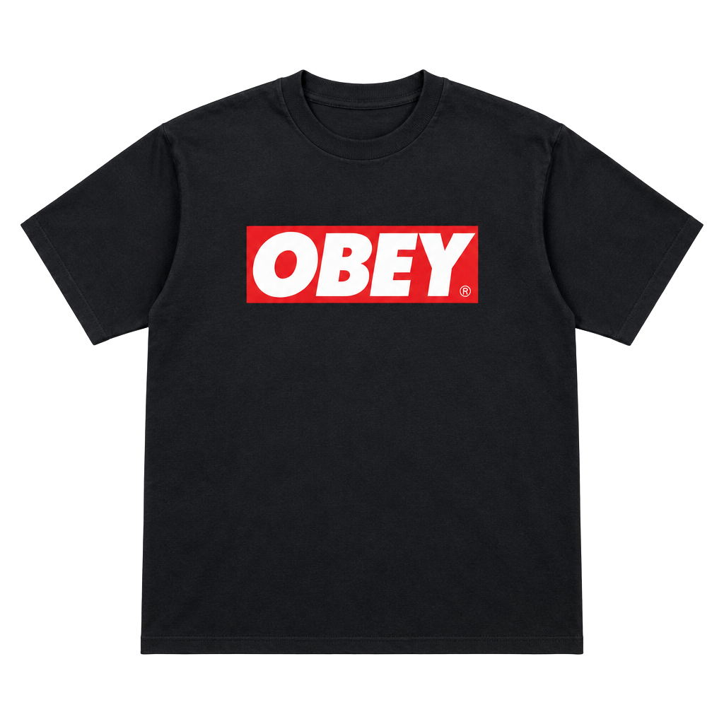 Obey Graphic T-Shirt Size M Black Box Logo 1