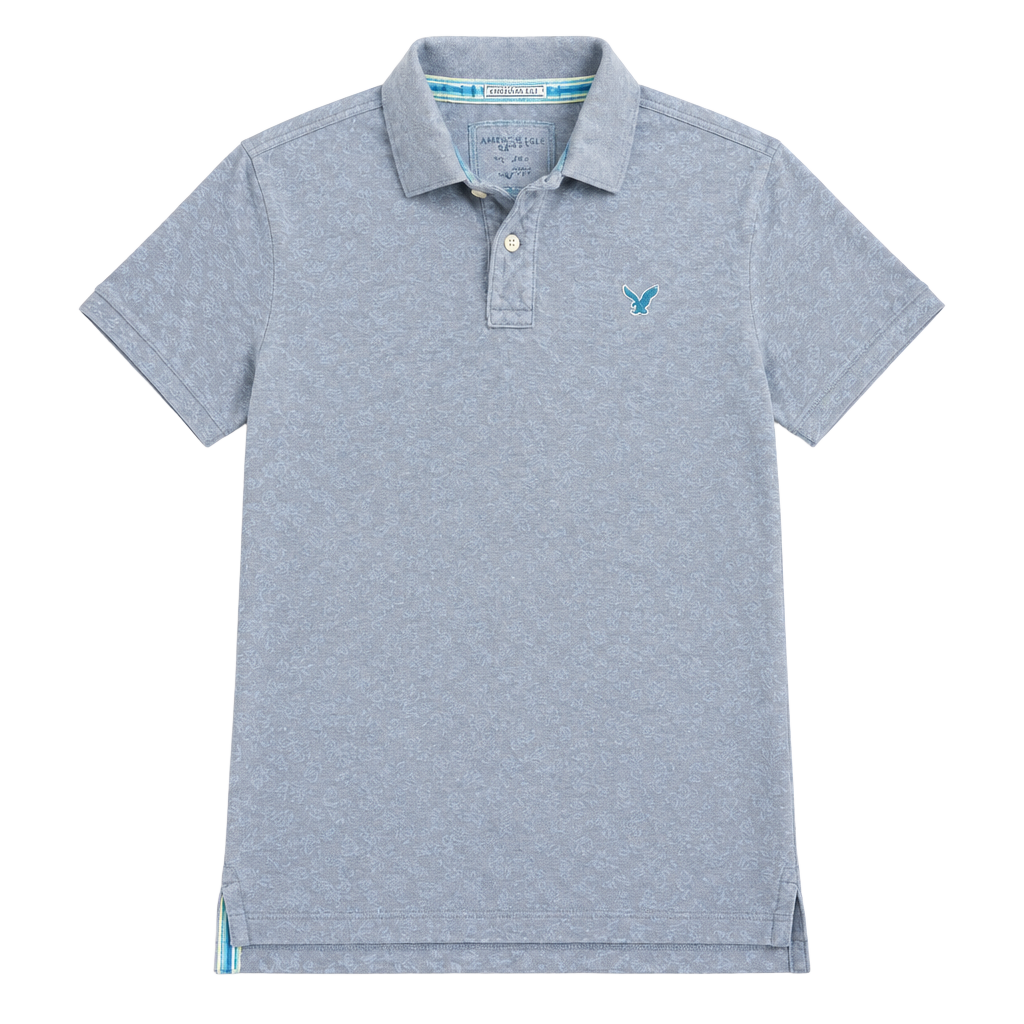 American Eagle Outfitters The Eagle Polo Size S Gray Vintage Fit 1