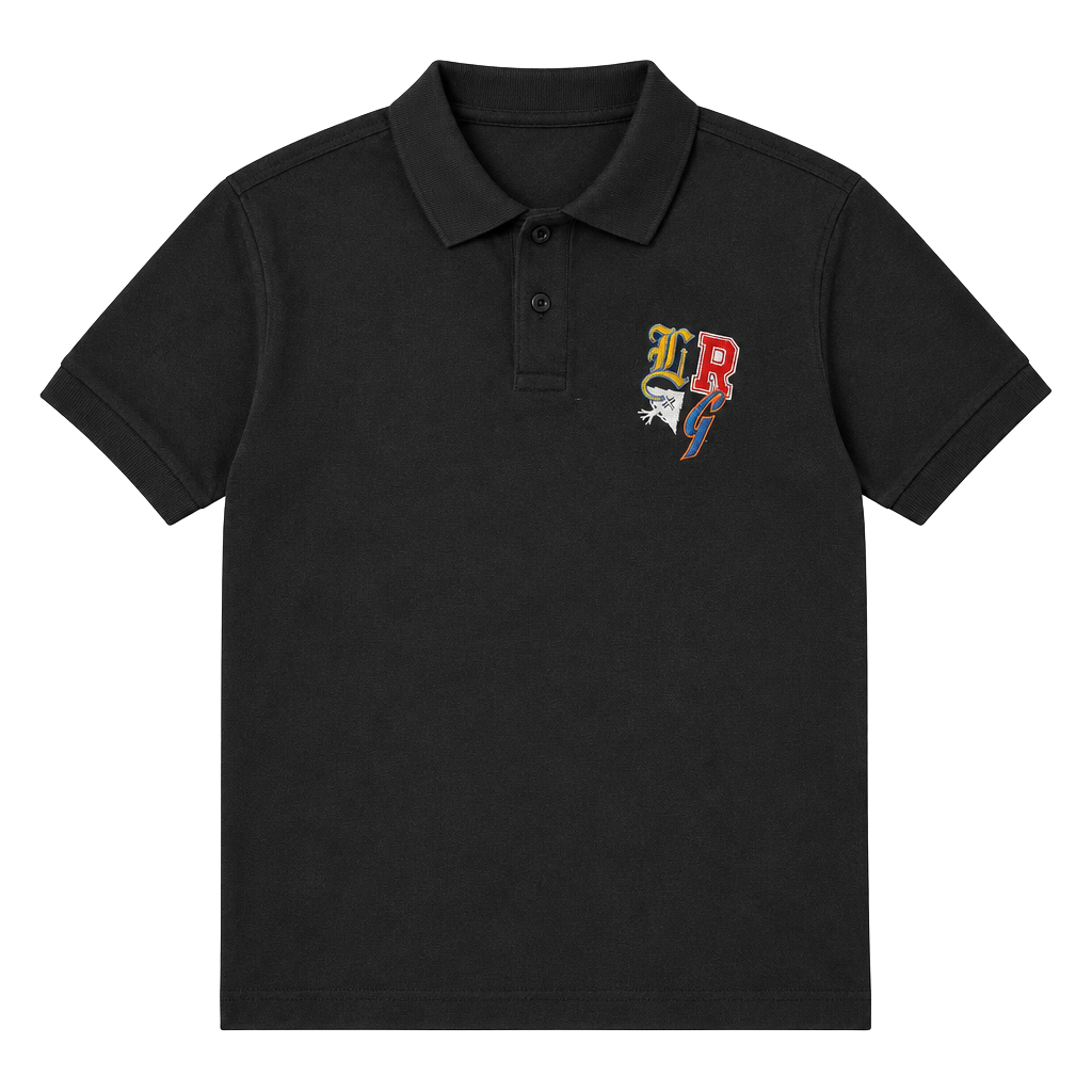 Lifted Research Group LRG Polo Shirt Size X-Large Black Embroidered Logo 1
