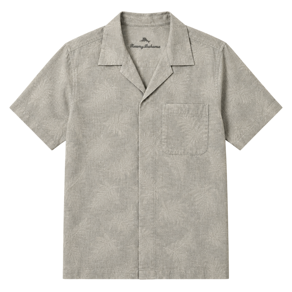 Tommy Bahama Silk Camp Shirt Size XL Gray 1