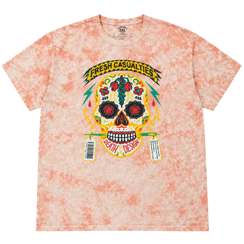 Fresh Casualties Graphic T-Shirt Size 3XL Orange Tie Dye 1