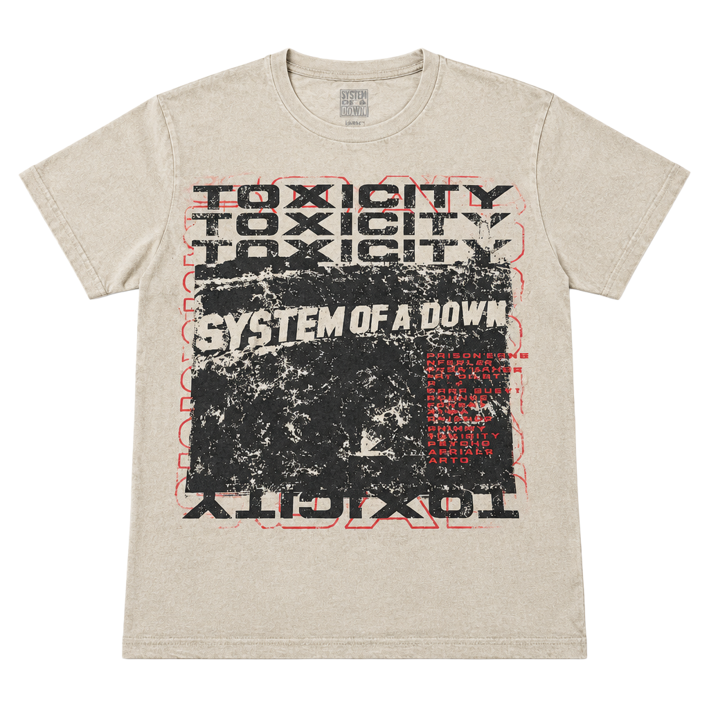 System of a Down Toxicity T-Shirt Small Cream Band Merch 1