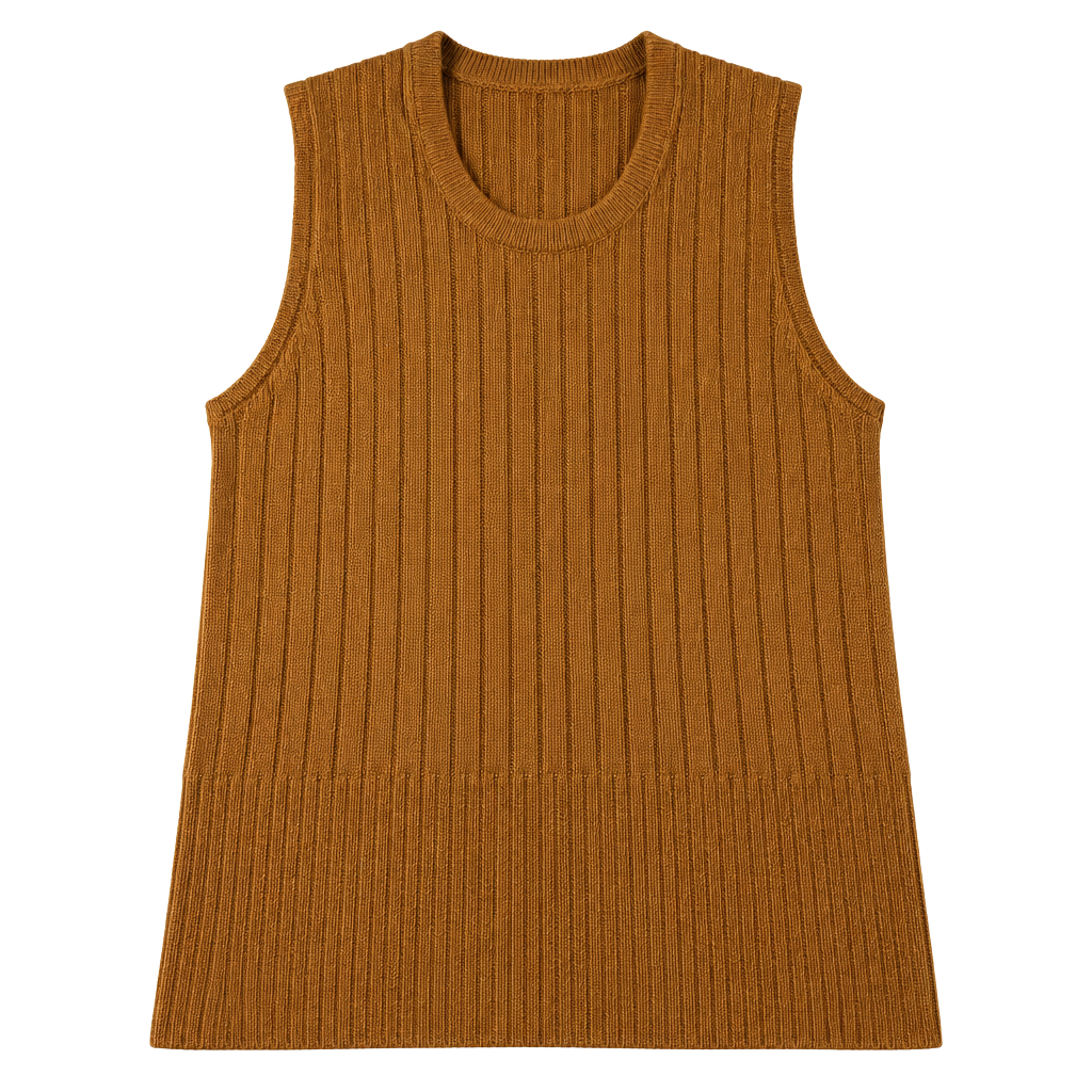 Grubb & Stuff Ribbed Knit Sweater Vest Brown Size M 1