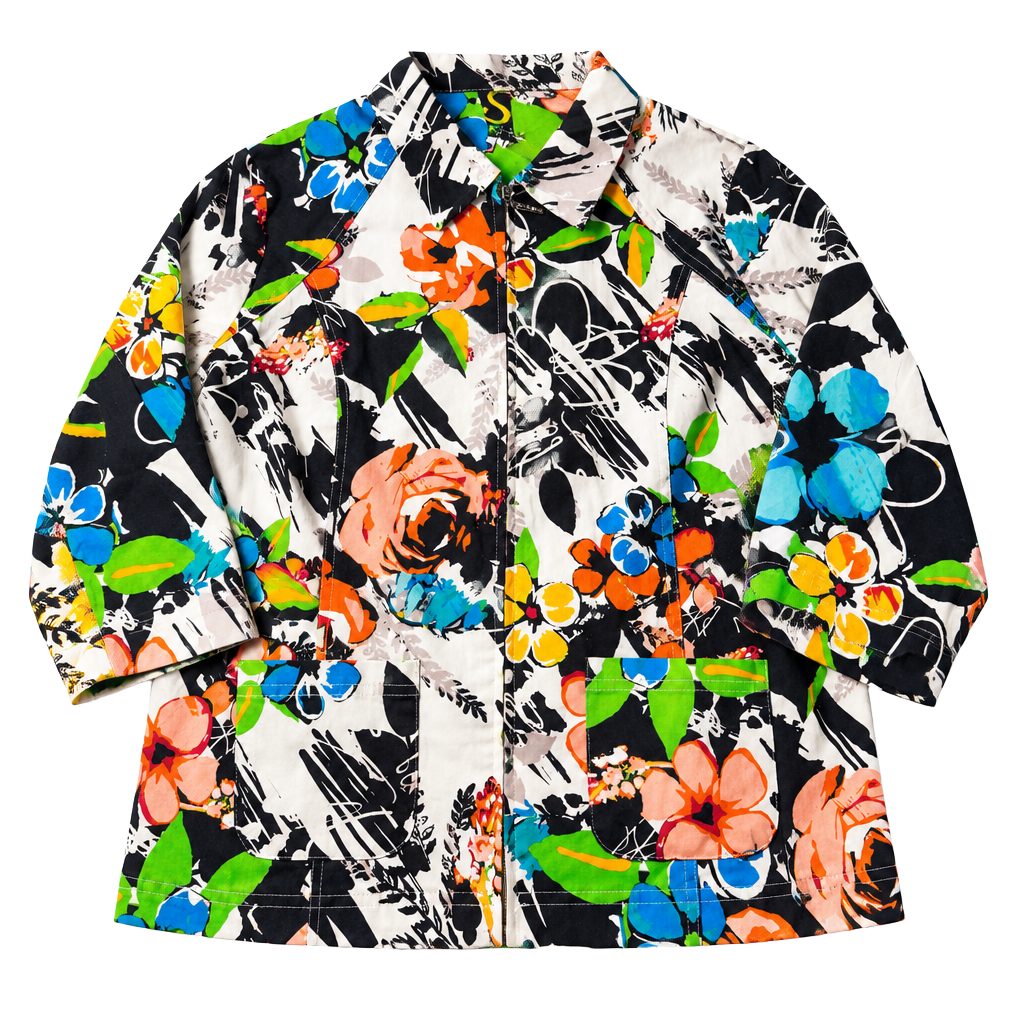 Sportelle Floral Zip Jacket Size S 1