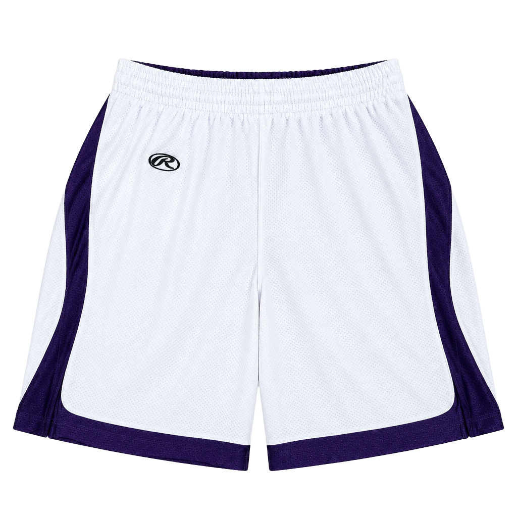 Rawlings Basketball Shorts Size L White Purple Mesh Athletic Training Gym 1