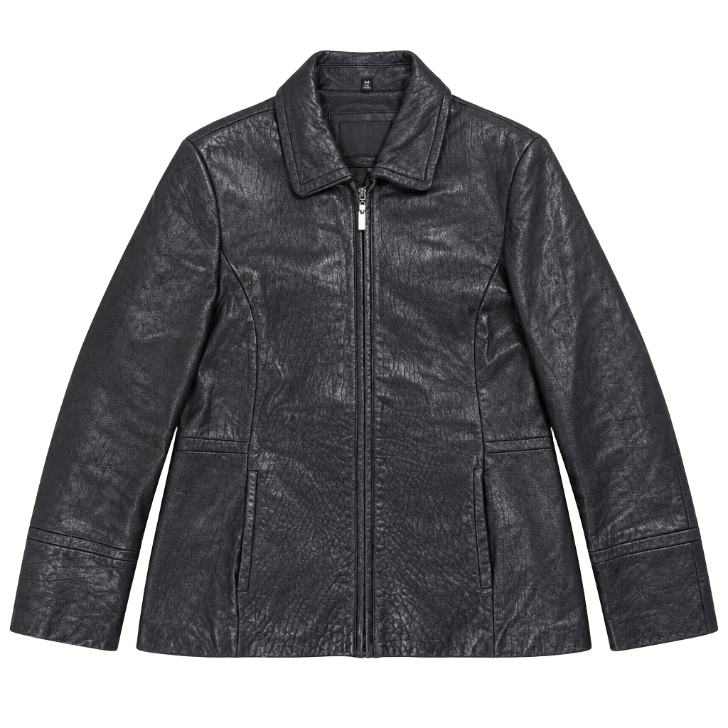 Avanti New York Leather Jacket XL Black Genuine Leather Full Zip Coat 1