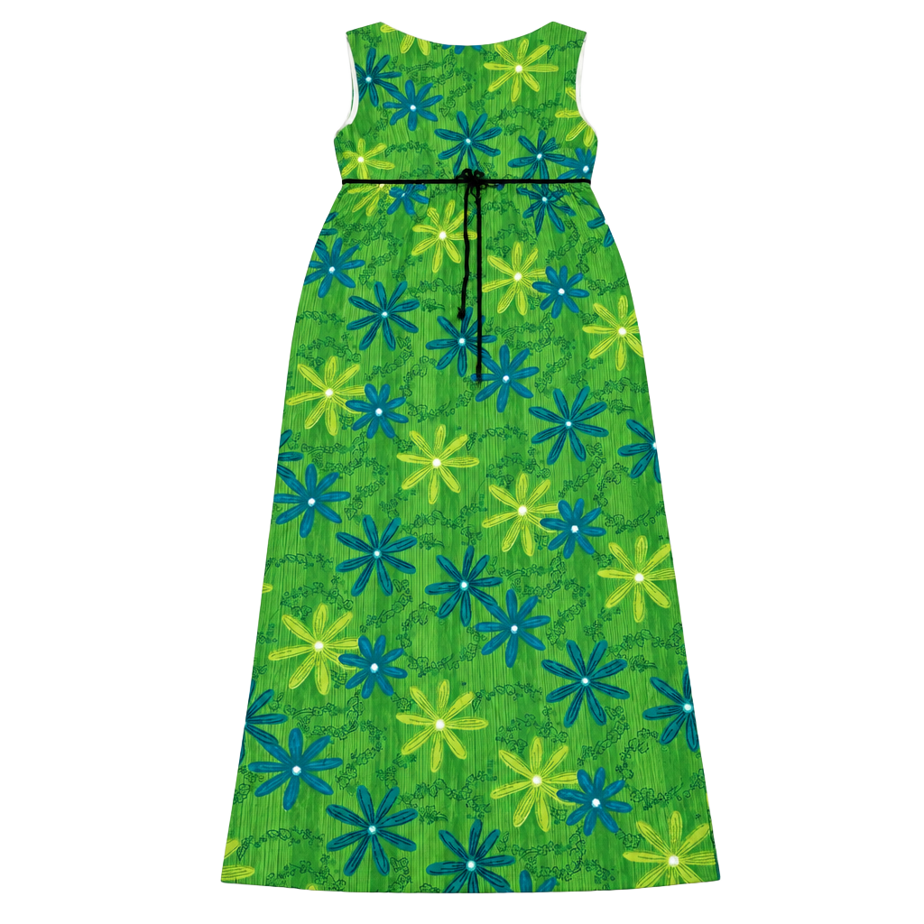 Royal Hawaiian Vintage Floral Maxi Dress Size L Green 1