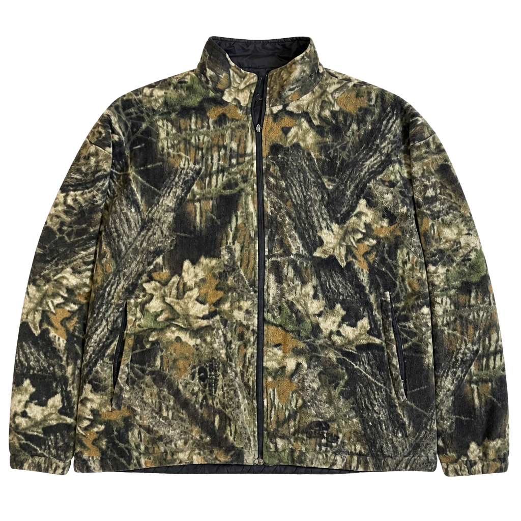 Vintage Duxbak Reversible Mossy Oak Camo Fleece Hunting Jacket Men's XL 1