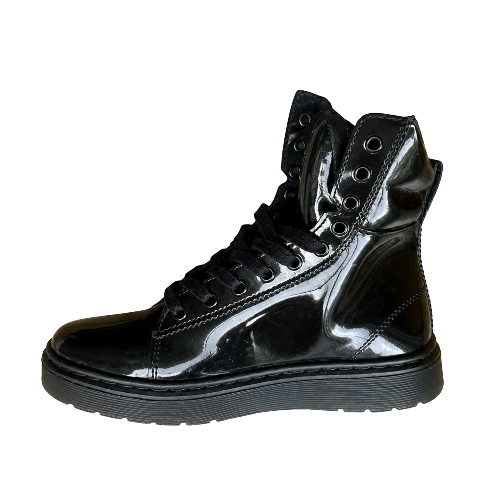 Women’s Dr. Martens Mix Black Patent Leather Lace-Up Boots Size 5 UK / 7 US 1