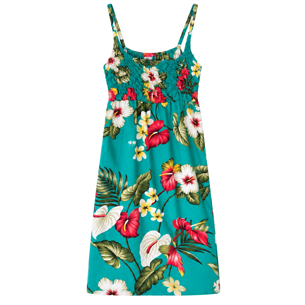 Island Planet Floral Sundress Teal 309 1