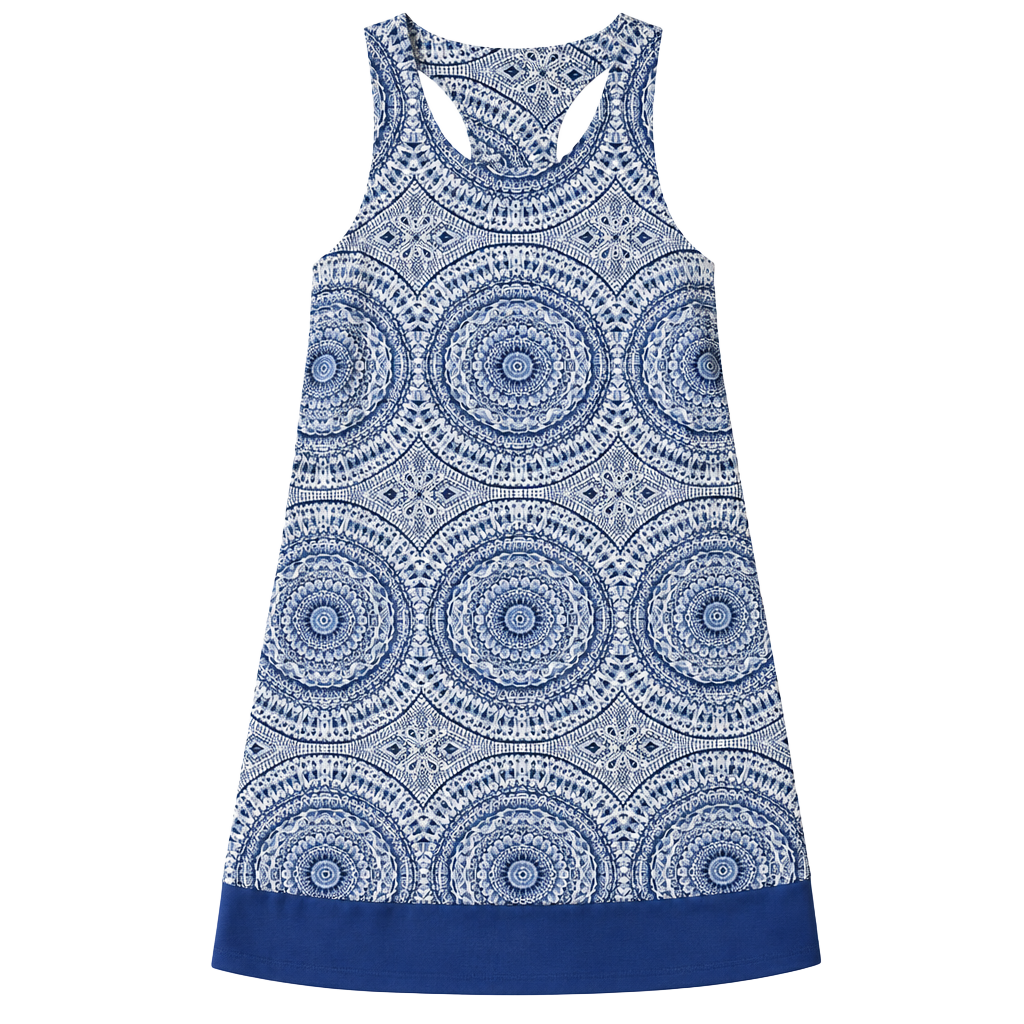 Kucheza Tank Dress white and Blue 310 1