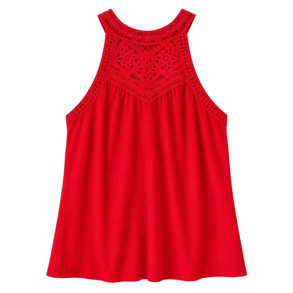 Red Lace Halter Tank Top 283 1