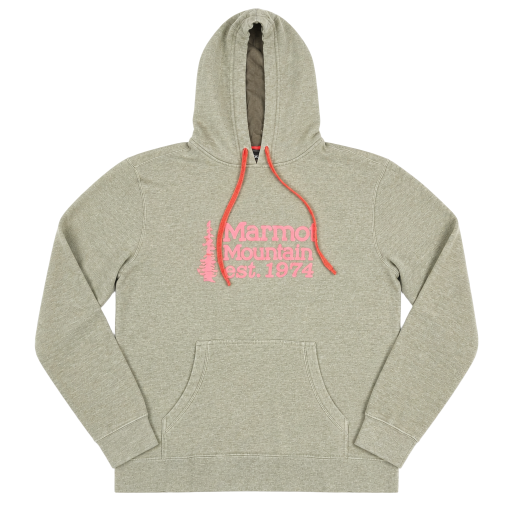 Marmot Mountain Est. 1974 Graphic Pullover Hoodie Green Size L 1