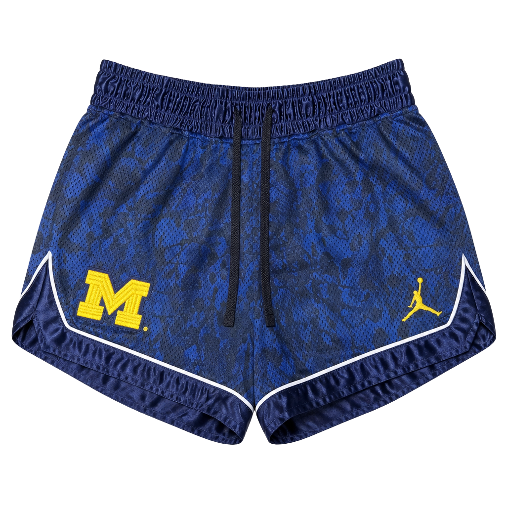 Jordan Michigan Wolverines Mesh Athletic Shorts Blue Women's L 1