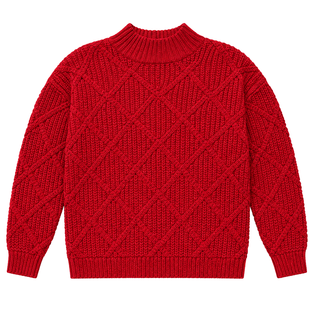 American Eagle Red Oversized Chunky Knit Mock Neck Sweater Size M
1
