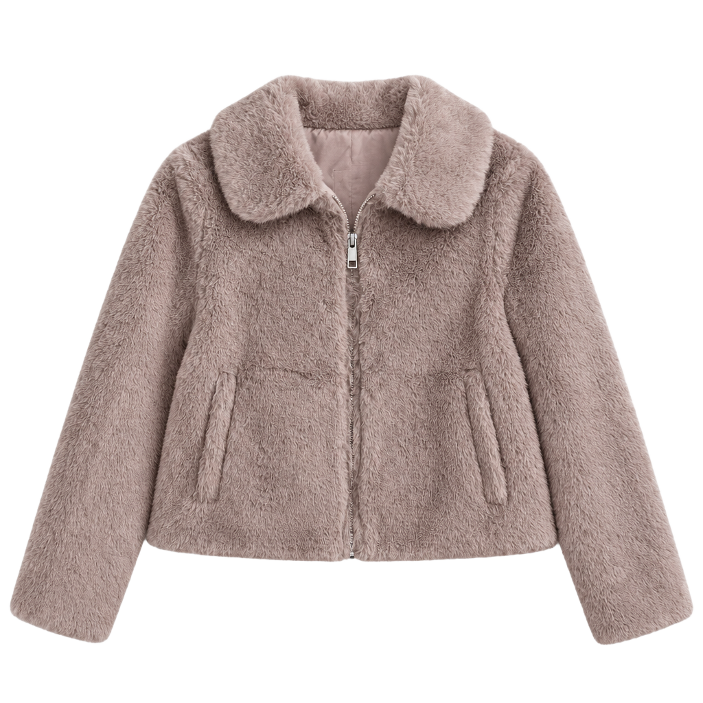 Gap Kids Faux Fur Jacket Size M Pink Full Zip Winter Coat 1