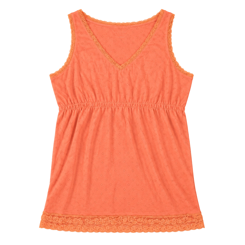 Sonoma Life + Style Tank Top Size L Coral Lace Trim 1