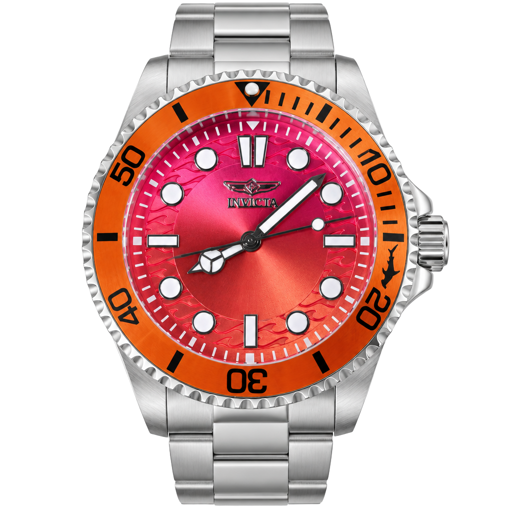 Invicta Pro Diver 43mm Red Orange Gradient Dial Steel Watch 1