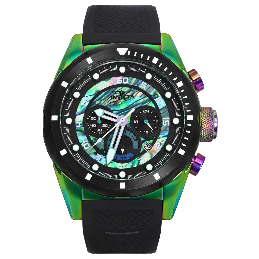 Invicta Bolt Chronograph Watch Rainbow Iridescent Abalone Dial 1