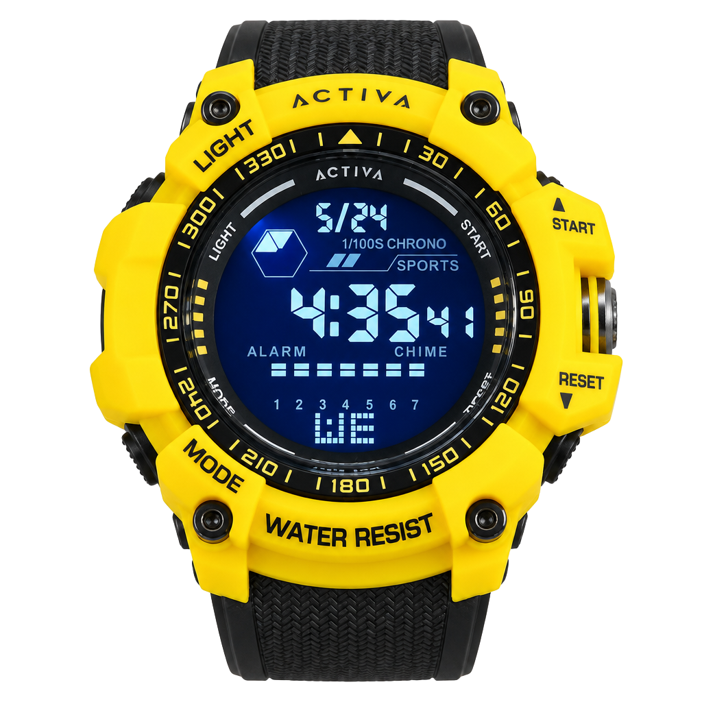Activa by Invicta Digital Sport Watch Yellow Black Water Resist 1
