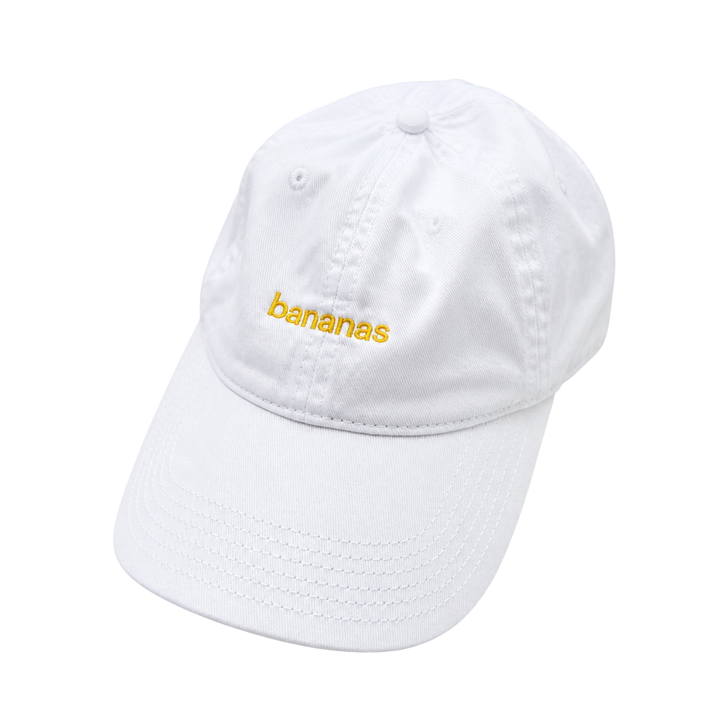 Novel Mart Bananas Embroidered White Cotton Dad Hat 1