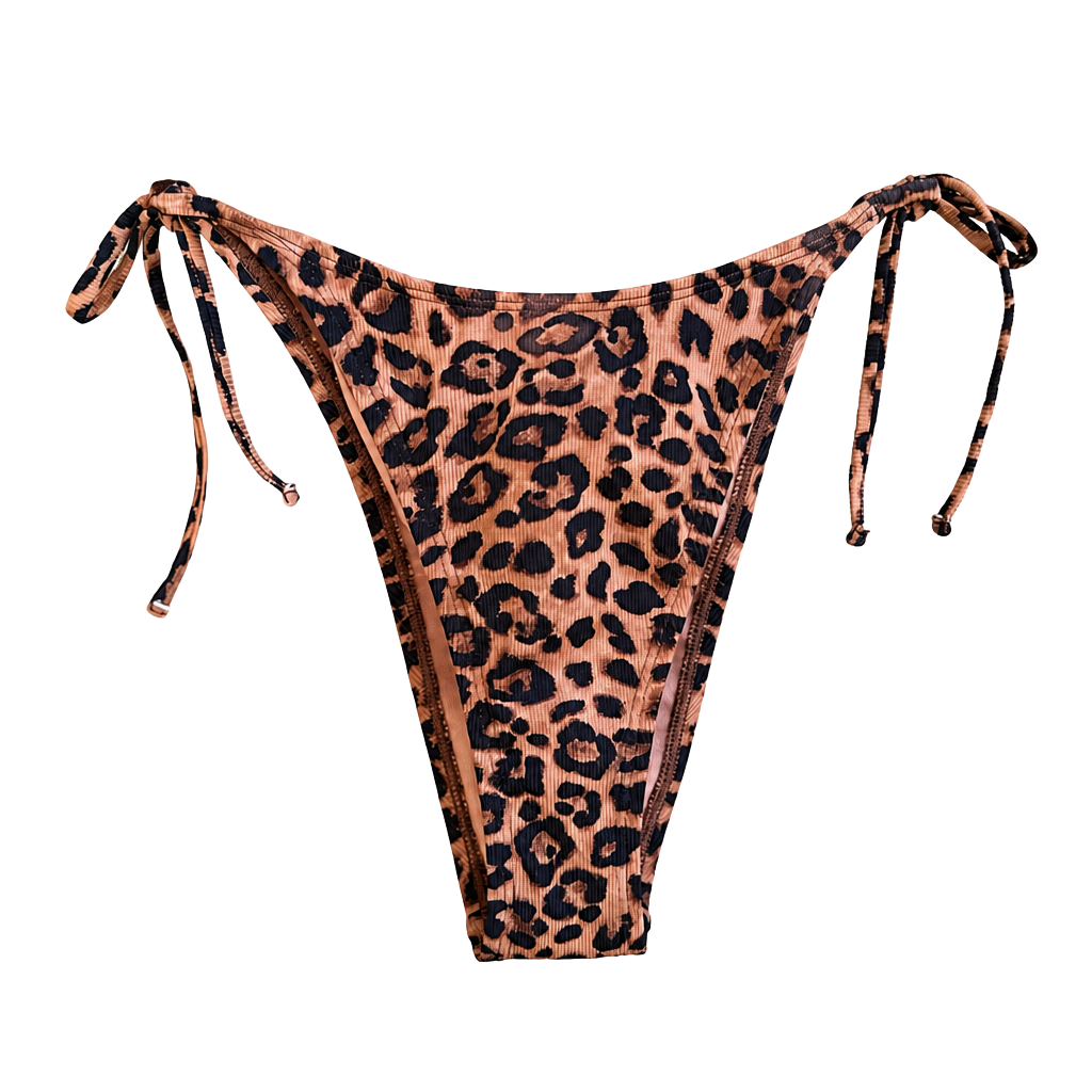 Wild Fable Leopard Print Ultra High Leg Super Cheeky Bikini Bottom Size S (4-6) 1