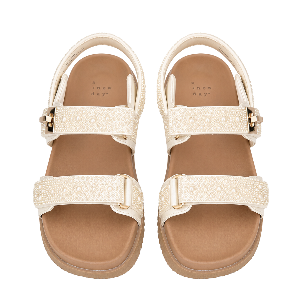 A New Day Pearl Embellished Sport Sandals Size 8.5 1