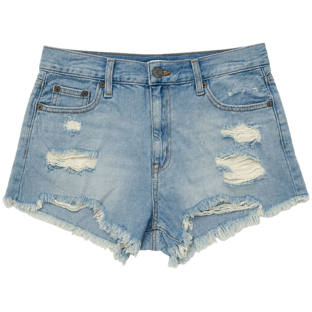 Aeropostale Vintage High Rise Shorty Distressed Denim Shorts 2.5" 1
