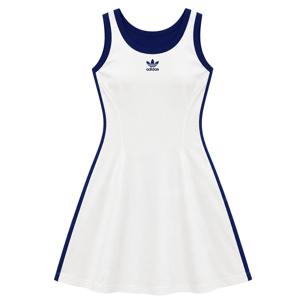 Adidas Originals Sleeveless round neckline dress with contrast trim 1