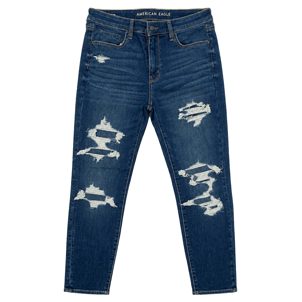 American Eagle Next Level Stretch Jeans Size 12 Distressed Skinny 1