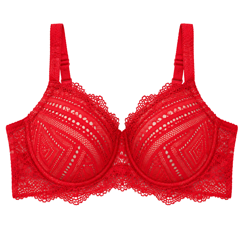 Adored By Adore Me Tessa Contour Bra Size 34A Red Lace 1