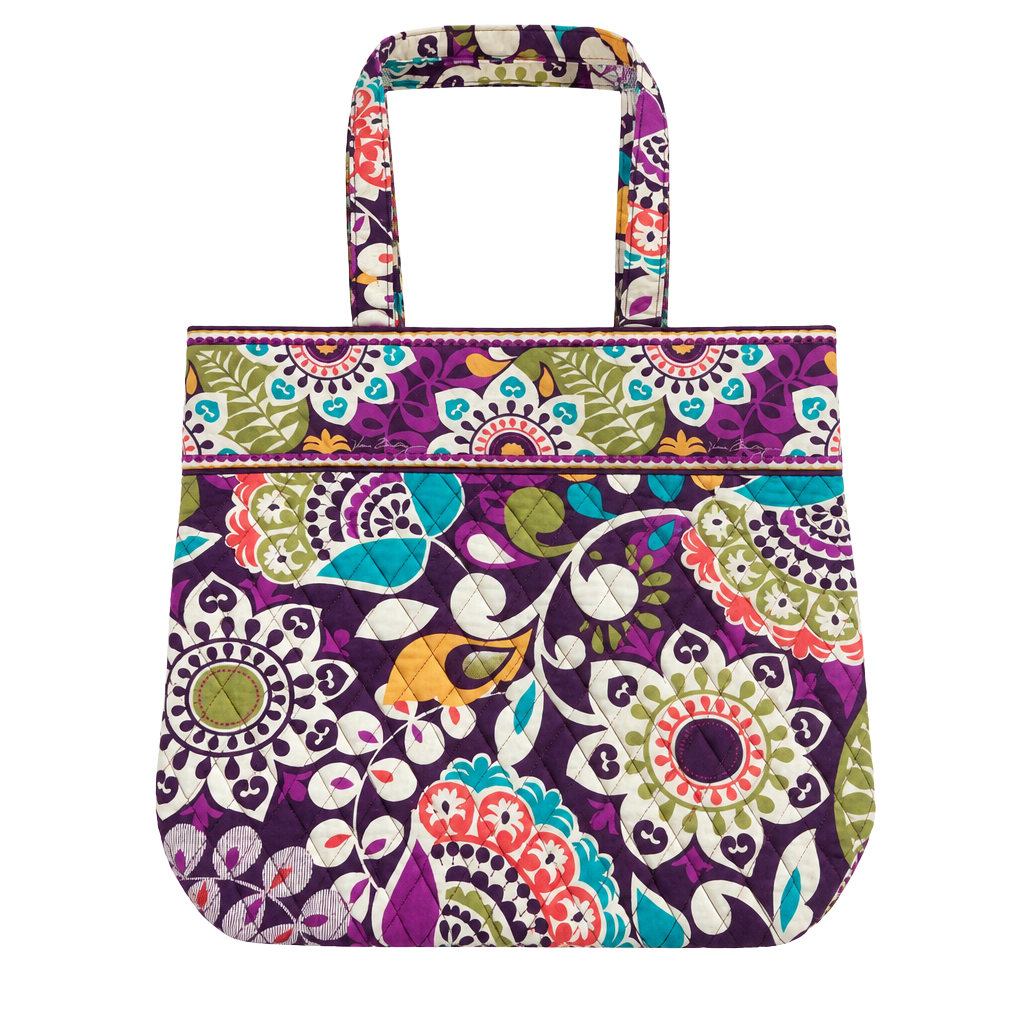 Vera Bradley Plum Crazy Quilted Tote Bag Purse 1