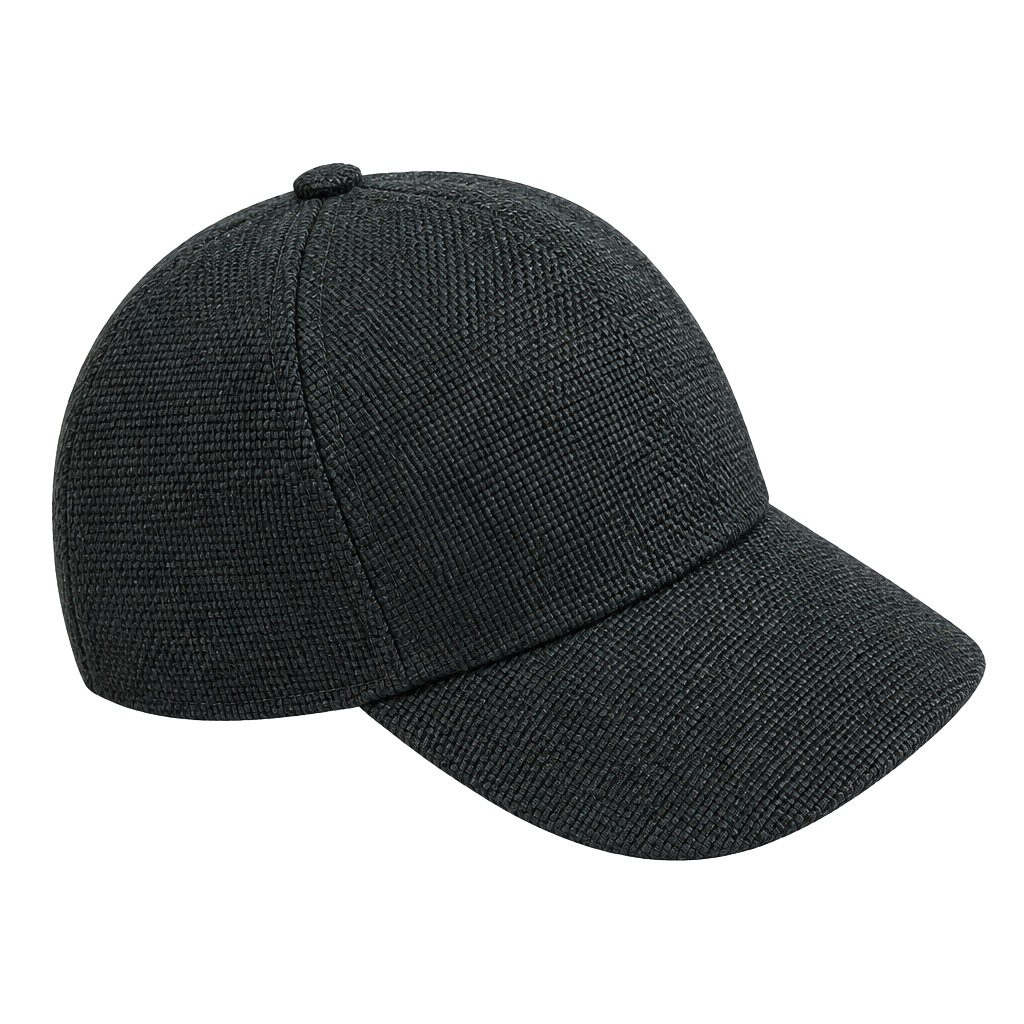 Time And Tru Woven Straw BB Cap Black One Size 1