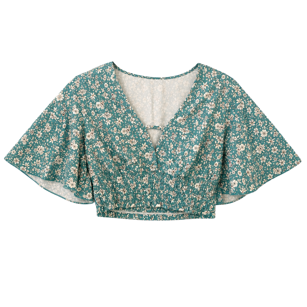 Medium Cropped Floral Top - perfect for country concert  1