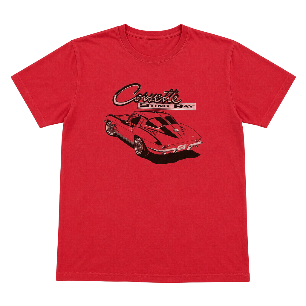Red Jacket General Motors Corvette Sting Ray Vintage T-Shirt 1