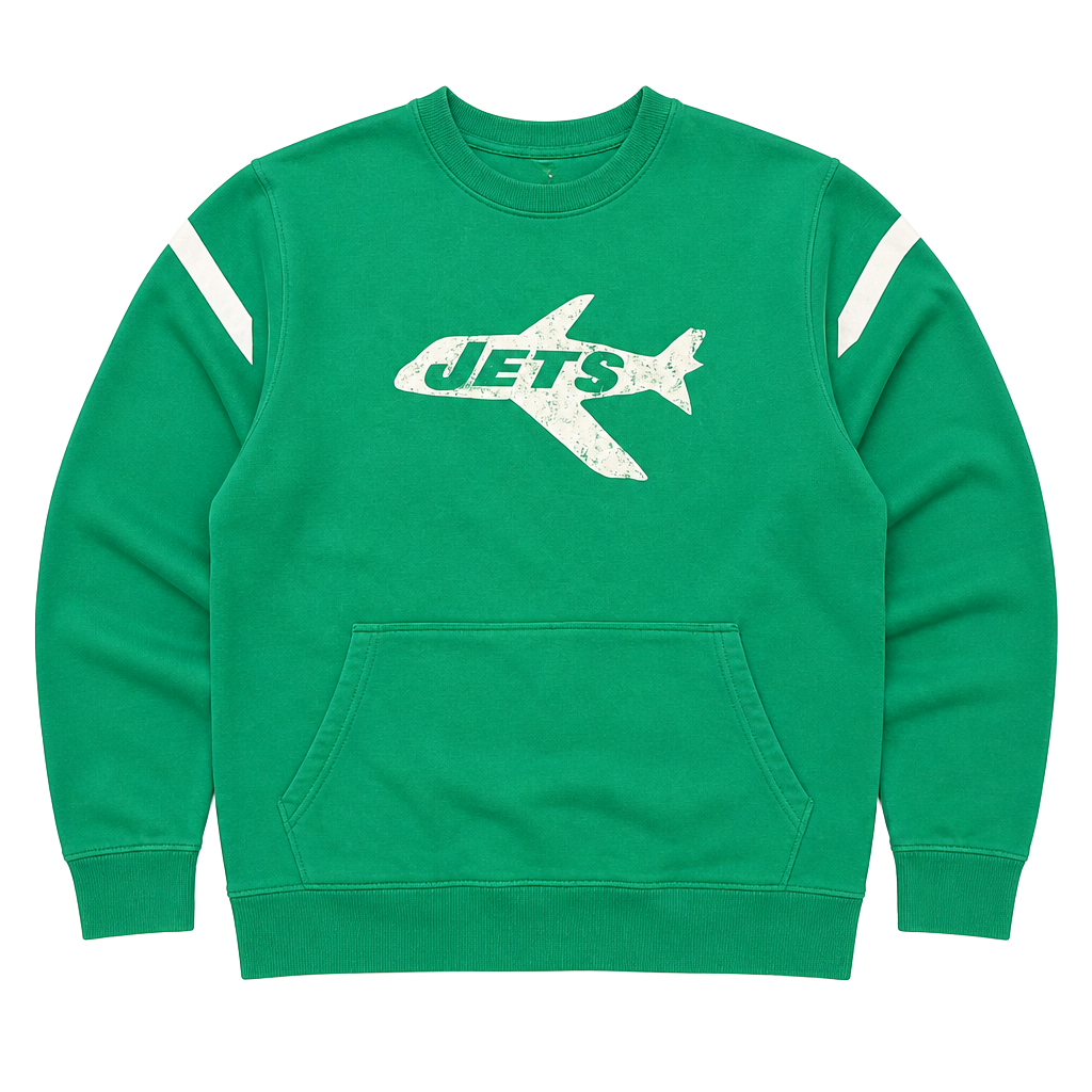 Fanatics Pro Line New York Jets Vintage Logo Kelly Green Pullover Hoodie 1