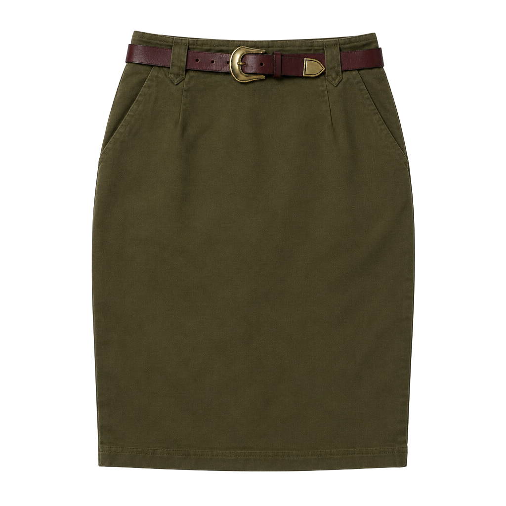 Vintage Olive Green Skirt 1