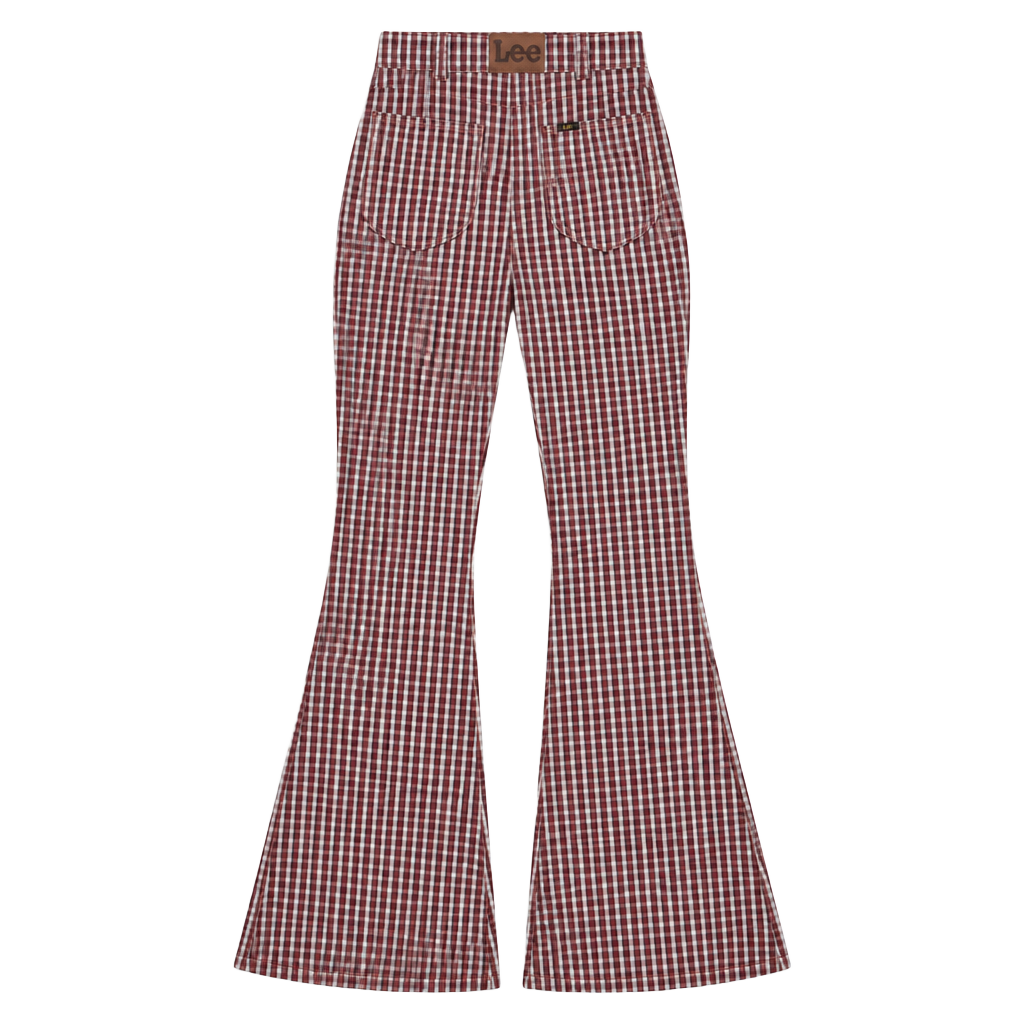 Lee Gingham Plaid Flare Jeans 1