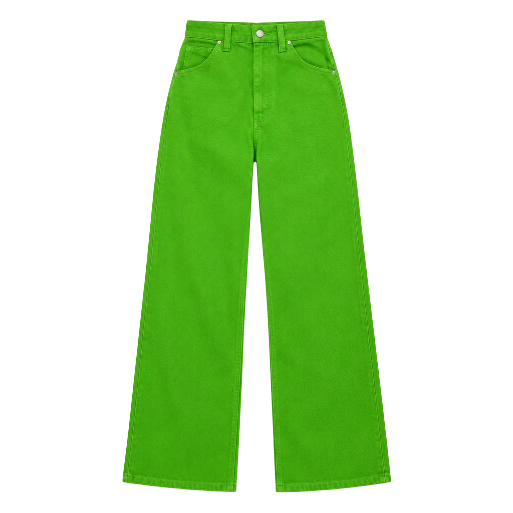 Vintage 70s Lime/Space Green Flare Jeans 1