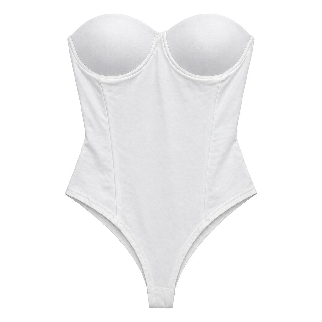 White corset bodysuit with push-up bra #lingerie 1