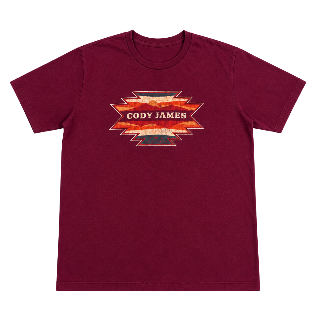 Cody James Men's Southwestern Landscape Graphic T-Shirt Maroon Size L 1
