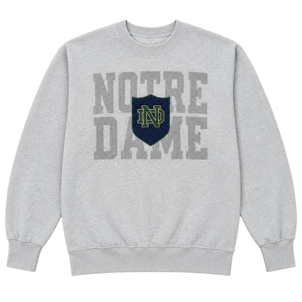 Vintage Notre Dame Sweatshirt Size Large Grey-Made in USA 1