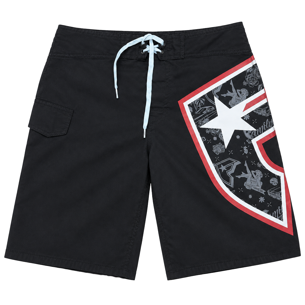 Famous Stars and Straps Board Shorts Size 30 Pinup Graphic Swim Trunks 1