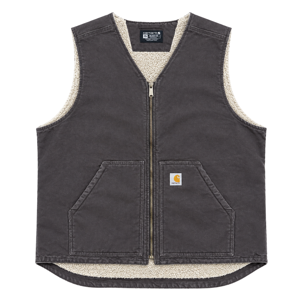 Carhartt Sherpa Lined Vest Size 2XL Tall Brown Duck Canvas 1
